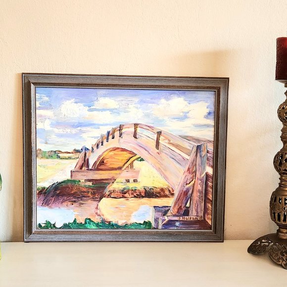 Vintage J. Holland Original Oil Painting - Signed - 22" * 18.5"